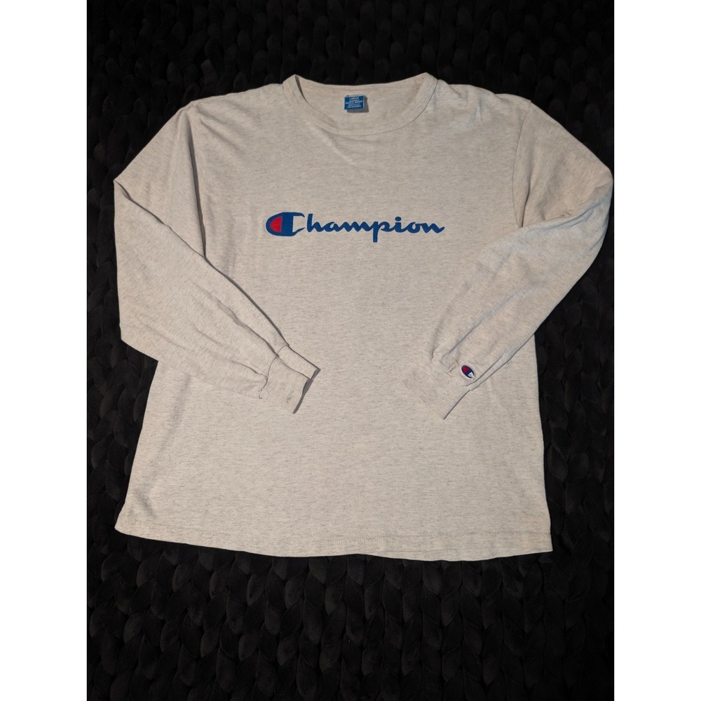 VTG 90's Champion Authenic Altheltic Apparel Made in USA long sleeve Size L Gray